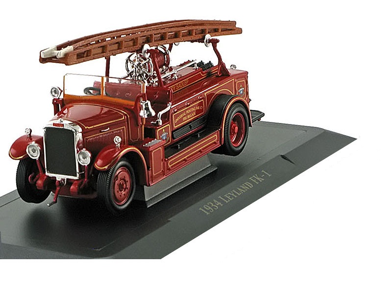 Модель пожарного автомобиля Лейланд FK-1, образца 1934 года, масштаб 1/43  